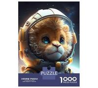 Puzzles 1000 Pièces pour Adultes Astronaut Space Lion Puzzle Adulte, Jeu Manuel, Décoration Murale, Cadeaux pour Amis Et Famille 52x38cm/1000pcs