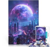 Puzzles 1000 pièces pour Adultes Astronaute de Nuit de Mars City Activité familiale Renforcer l'amour Entre Les Couples 52x38cm