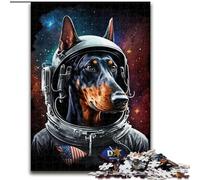 Puzzles 1000 pièces pour Adultes Astronaute Doberman Puzzles impossibles pour Adultes Taille 50x75cm Décoration de Bricolage idéale et Cadeau Casse-tête