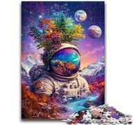 Puzzles 1000 pièces pour Adultes Astronaute Montagnes Difficile à compléter mais Amusant et Humoristique avec Affiche et Feuille de Questions correspondantes 26x38cm