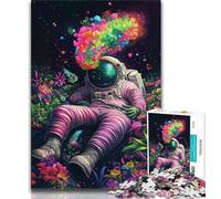 Puzzles 1000 pièces pour Adultes Astronaute psychédélique, Aidez Le Cerveau à exercer des Jouets addictifs pour cultiver la Patience Collection d'artistes, Beaux-Arts (38x26cm)