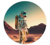 Puzzles 1000 pièces pour Adultes Astronaute sur Une Nouvelle planète Puzzles Ronds pour 1000 pièces Casse-tête DIY Stimulant pour Adolescents 67,5 x 67,5 cm