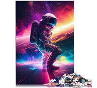 Puzzles 1000 pièces pour Adultes Astronaute Surfant Espace Puzzle éducatif 26x38cm Jeu Stimulant et Jeu en Famille