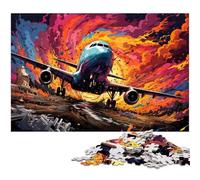 Puzzles 1000 pièces pour Adultes Avion psychédélique coloré Puzzle Difficile Une œuvre d'art pour Les Adolescents de 14 Ans et Plus 1000 pièces (75 x 50 cm)