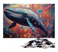 Puzzles 1000 pièces pour Adultes Baleine colorée Puzzles impossibles pour Adultes Décoration d'intérieur DIY Cadeau, Jeu de réflexion 26x38cm / 10,23x14,96 Pouces