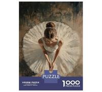 Puzzles 1000 Pièces pour Adultes Ballerina in White Tutu Elegant Ballerina from Above Puzzle pour Adultes Jeux Relaxants Défi Difficile pour Anniversaire, Noël 70x50cm/1000pcs