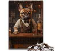 Puzzles 1000 pièces pour Adultes Bar Bulldog Jeu éducatif Familial Idéal comme Cadeau pour Toute la Famille pour 14+ 50x75cm