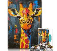 Puzzles 1000 pièces pour Adultes, Basquiat Girafe, Jeux éducatifs pour la Famille, décoration d'intérieur (Taille 75x50cm)