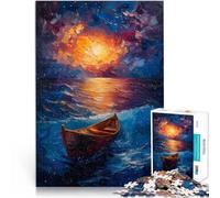 Puzzles 1000 pièces pour Adultes Bateau de la Nuit étoilée Jouet éducatif d'apprentissage Collection d'artistes, Beaux-Arts 52x38cm