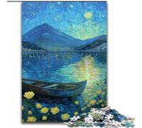 Puzzles 1000 pièces pour Adultes, Bateau sous Le Ciel Nocturne, Jouet éducatif et décompressant, idéal comme Cadeau pour Toute la Famille (Taille 26x38cm)