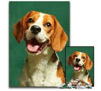Puzzles 1000 pièces pour Adultes, Beagle Heureux, en Carton, Design Complexe pour Adolescents, décoration DIY et Divertissement Stimulant pour Le Cerveau, 26x38cm