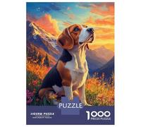Puzzles 1000 Pièces pour Adultes Beagle in Bloom Puzzle Adulte Jeux De Société pour S'amuser en Famille Cadeau d'anniversaire, Cadeaux, 52x38cm/1000pcs
