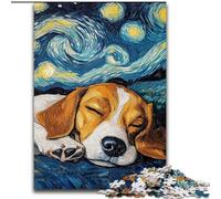 Puzzles 1000 pièces pour Adultes Beagle Night Sky Puzzles stimulants Taille 50x75cm Casse-tête éducatif, Décoration Artistique pour la Maison et Le Bureau, 14 Ans et Plus