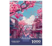 Puzzles 1000 Pièces pour Adultes Beautiful Village Pastel Puzzle Adulte, Jeu Manuel, Décoration Murale, Cadeaux pour Amis Et Famille 70x50cm/1000pcs