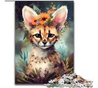 Puzzles 1000 pièces pour Adultes Bébé Lynx coloré en Bois, Jeu Familial interactif, Convient aux 14 Ans et Plus 50x75cm Un pour Noël ou Un Anniversaire
