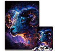 Puzzles 1000 pièces pour Adultes Bélier Cosmique Puzzles stimulants pour la fête des mères, Les Anniversaires et Noël 50x75cm/19,68x29,52 Pouces