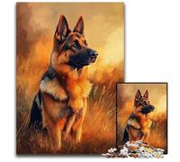Puzzles 1000 pièces pour Adultes Berger Allemand Puzzles en Carton Jouet éducatif intellectuel décompressant Bon Cadeau pour Adultes Adolescents 26x38cm