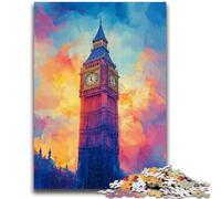 Puzzles 1000 pièces pour Adultes Big Ben à Londres Jeu éducatif Familial Idéal comme Cadeau pour Toute la Famille pour 14+ 50x75cm