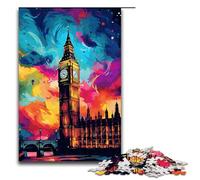 Puzzles 1000 pièces pour Adultes Big Ben est entouré d'éclaboussures Beaucoup de Puzzles colorés Cadeaux Cadeaux d'anniversaire Cadeaux pour Adolescents de 14 Ans et Plus 75x50cm