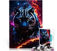 Puzzles 1000 pièces pour Adultes Black Panther dans l'espace Jouets de Divertissement Familial Bon Cadeau 38x26cm