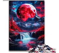 Puzzles 1000 pièces pour Adultes Blood Moon Puzzles en Bois 50x75cm Décoration idéale pour la Maison ou Le Bureau, Cadeau de Noël idéal