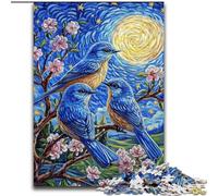 Puzzles 1000 pièces pour Adultes Bluebird on The Tree Puzzles en Bois Jeu Familial interactif, Décoration d'intérieur DIY, Casse-tête Stimulant, Taille 50x75cm