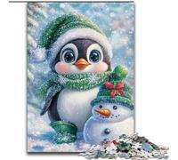 Puzzles 1000 pièces pour Adultes Bonhomme de Neige de Noël, pour Les 14 Ans et Plus Chaque pièce est Unique - Jeu Amusant et Stimulant pour Toute la Famille Bon Cadeau (Taille 26x38cm)