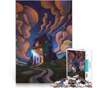 Puzzles 1000 pièces pour Adultes Bonne Nuit Fabriqué en Carton Convient aux 14 Ans et Plus Jouets éducatifs et d'apprentissage Jeux familiaux Cadeau d'anniversaire。Taille:38x52cm/14.96x20.47pouce