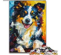 Puzzles 1000 pièces pour Adultes Border Collie Puzzles 1000 pièces pour Adultes Activité de Jeu en Famille captivante 26X38CM