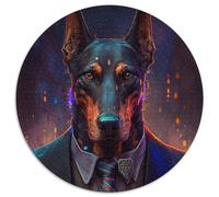 Puzzles 1000 pièces pour Adultes Boss Doberman, décoration d'intérieur colorée et Jeu Familial interactif, (67,5 x 67,5 cm)