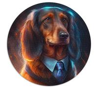 Puzzles 1000 pièces pour Adultes Boss Doberman, Puzzles Ronds en Papier, Casse-tête Stimulant à Faire soi-même, Jeu Familial idéal ou Cadeau décoratif (67,5 x 67,5 cm)