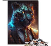 Puzzles 1000 pièces pour Adultes Boss Leopard Puzzles pour Adultes 1000 pièces Idée Cadeau de décoration intérieure Unique à Faire soi-même (Taille 26x38cm)