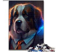 Puzzles 1000 pièces pour Adultes Boss Saint Bernard Puzzles pour Adultes 1000 pièces Décoration d'intérieur Cadeau, Jeu de réflexion (Taille 26x38cm)