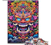 Puzzles 1000 pièces pour Adultes Bouddha d'art coloré en Bois, Cadeau Parfait pour Les 14 Ans et Plus 50x75cm Stimulant et divertissant, activité familiale