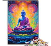 Puzzles 1000 pièces pour Adultes Bouddha Graffiti coloré en Bois, Jeu Familial interactif, Convient aux 14 Ans et Plus 50x75cm Un pour Noël ou Un Anniversaire