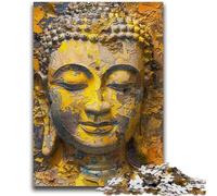 Puzzles 1000 pièces pour Adultes Bouddha Peinture à l'huile Difficile à compléter mais Amusant et Humoristique avec Affiche Assortie et Feuille de Questions 26x38cm