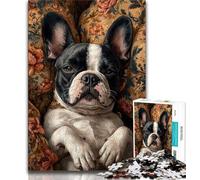 Puzzles 1000 pièces pour Adultes, Bouledogue français, Jeu Familial, Anti-Stress, défi Difficile, renforce l'amour Entre Couples, 50x75cm