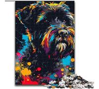 Puzzles 1000 pièces pour Adultes Bouvier des Flandres, Puzzles artistiques pour Chiens, Jeu interactif Familial, décoration d'intérieur DIY, (Taille 26x38cm)