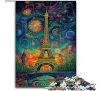 Puzzles 1000 pièces pour Adultes, Cadeau psychédélique Eiffel, Jouet éducatif et décompressant, Cadeau d'anniversaire, Cadeaux (Taille 50x75cm)