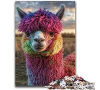 Puzzles 1000 pièces pour Adultes, Cadeaux Alpaga coloré pour Les 14 Ans et Plus Difficile à réaliser, mais Amusant et Humoristique Superbes Cadeaux et Jouets 26x38cm