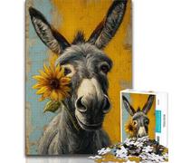 Puzzles 1000 pièces pour Adultes, Cadeaux Âne et Tournesol, Jouets éducatifs, Jeux familiaux, Anniversaires et Cadeaux Uniques 38x26cm