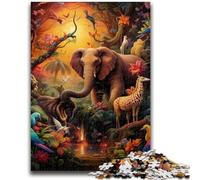 Puzzles 1000 pièces pour Adultes, Cadeaux Animaux africains, 1000 pièces pour Adolescents, avec Affiche et fiche de Questions-réponses pour Les 14 Ans et Plus (50x75cm)