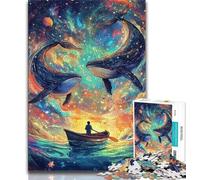 Puzzles 1000 pièces pour Adultes, Cadeaux, Animaux, Baleines, Jeux éducatifs, décoration d'intérieur, idéal pour la décoration de Bureau (Taille 75x50cm)