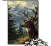 Puzzles 1000 pièces pour Adultes, Cadeaux Animaux Cerfs, Anti-Stress avec pièces entièrement emboîtables de Formes aléatoires pour Les Enfants de 14 Ans et Plus (Taille 50x75cm)
