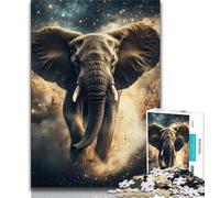 Puzzles 1000 pièces pour Adultes, Cadeaux, Animaux, éléphants, Difficile, avec des pièces entièrement emboîtables de Formes aléatoires (38x26cm)