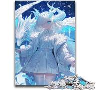 Puzzles 1000 pièces pour Adultes, Cadeaux, Anime Dragon Girl, Divertissement en Famille avec Affiche et fiche de Questions Assorties, pour Les 14 Ans et Plus, 26x38cm