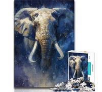 Puzzles 1000 pièces pour Adultes, Cadeaux Aquarelle éléphant, Jeu éducatif Familial, décoration Murale, Cadeaux d'anniversaire et de Noël Uniques 50x75cm