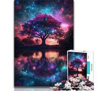 Puzzles 1000 pièces pour Adultes, Cadeaux Arbre de Vie, Anti-Stress, Vacances à la Maison, Tue Le Temps avec Affiche et fiche de Questions Assorties (38x26cm)