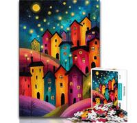 Puzzles 1000 pièces pour Adultes, Cadeaux Art Village, Puzzles pour Adolescents, réduction du Stress, Interaction Parent-Enfant intéressante (Taille 38x26cm)