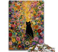 Puzzles 1000 pièces pour Adultes, Cadeaux artistiques, Abstraits, Chat Noir, Anti-Stress, Vacances, Tue Le Temps, décoration d'intérieur, Jouets 50x75cm